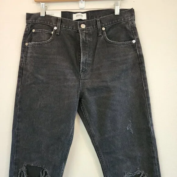 AGOLDE Cherie High Rise Straight Jeans in Distortion NWT Women 29/33X30.5 Grunge